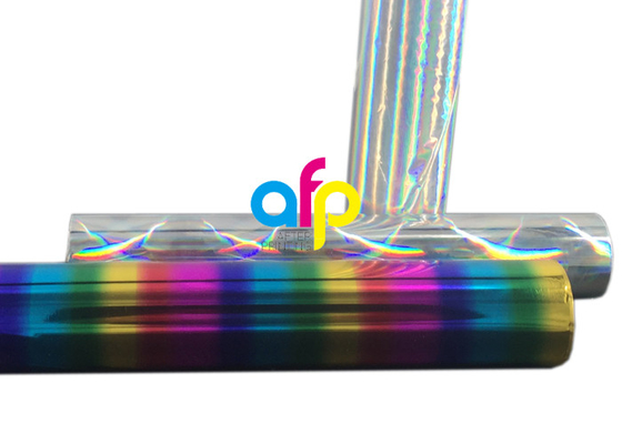 Folha de carimbo quente do arco-íris de prata com teste padrão holográfico/laser