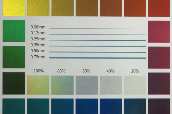 Cores mais largas da folha da aplicação dos materiais para impressões comerciais